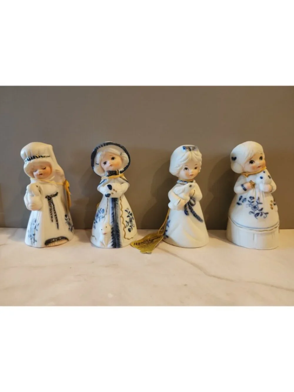 Lot of 4~NWT~Vintage~Jasco~Royal Majestic Bells~Ladies~Shepherd~Bunny~Mushroom++